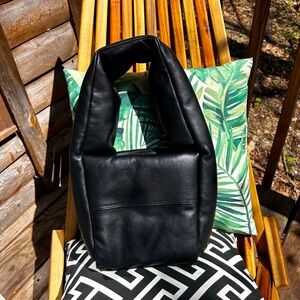 AUTHENTIC Kassl black leather puffer tote